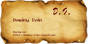 Domány Iván névjegykártya