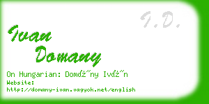 ivan domany business card
